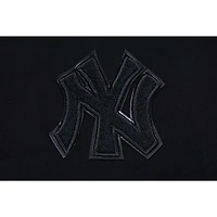 Women's Pro Standard New York Yankees Triple Black Cropped Pullover Hoodie
