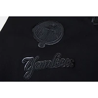 Women's Pro Standard New York Yankees Triple Black Cropped Pullover Hoodie