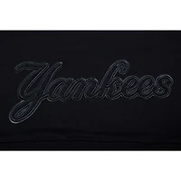 Women's Pro Standard New York Yankees Triple Black Cropped Pullover Hoodie