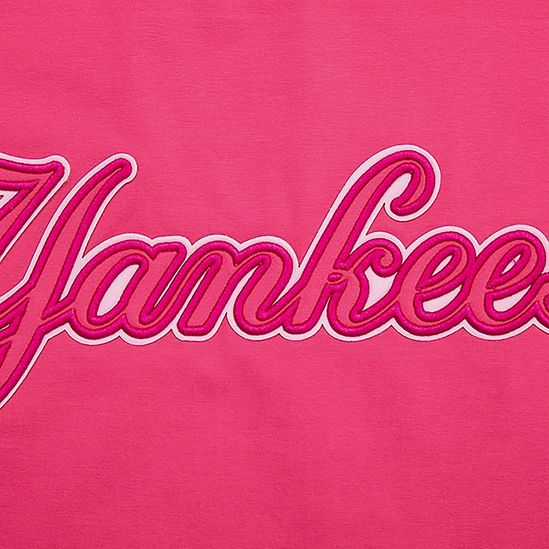Women's Pro Standard Pink New York Yankees Triple Boxy Cropped T-Shirt