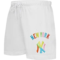 Women's Pro Standard  White New York Yankees Washed Neon Shorts