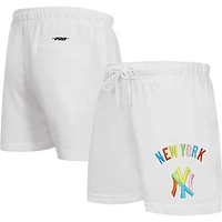 Women's Pro Standard  White New York Yankees Washed Neon Shorts