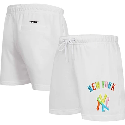 Women's Pro Standard White New York Yankees Washed Neon Shorts