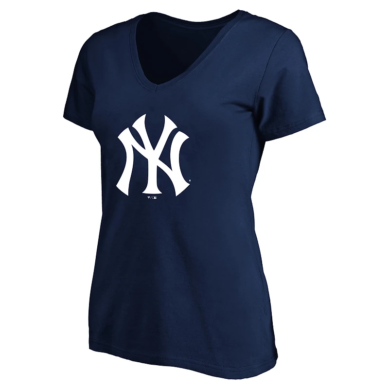 Women's Profile Aaron Judge Navy New York Yankees Plus Name & Number V-Neck T-Shirt