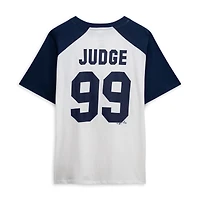 Women's Profile Aaron Judge White New York Yankees Plus Name & Number Raglan Henley T-Shirt
