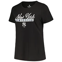 Ensemble de t-shirts taille plus Profile des New York Yankees pour femme, noir/gris chiné