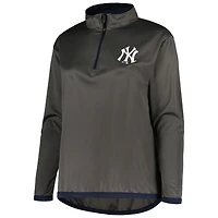 Veste à quart de zip taille plus Profile Charcoal New York Yankees pour femme