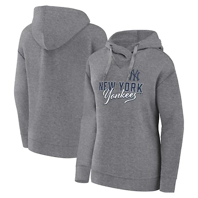 Sweat à capuche taille plus Profile des Yankees de New York pour femme, gris chiné