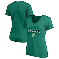 Women's Profile  Kelly Green New York Yankees Plus Celtic V-Neck T-Shirt