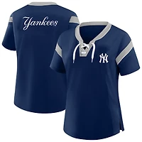 Women's Profile Navy New York Yankees Plus Lace-Up T-Shirt