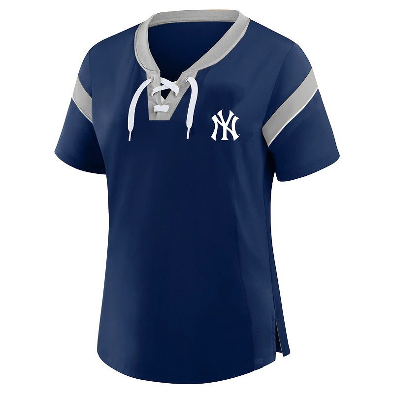 Women's Profile Navy New York Yankees Plus Lace-Up T-Shirt