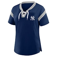 Women's Profile Navy New York Yankees Plus Lace-Up T-Shirt