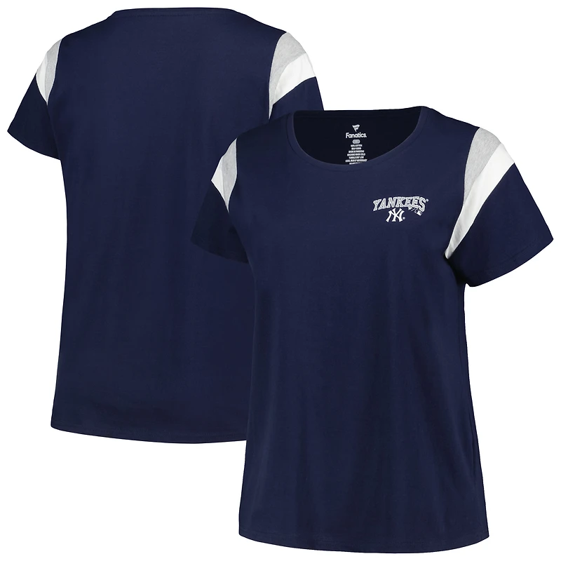 T-shirt à encolure dégagée grande taille Profile pour femmes, New York Yankees, bleu marine