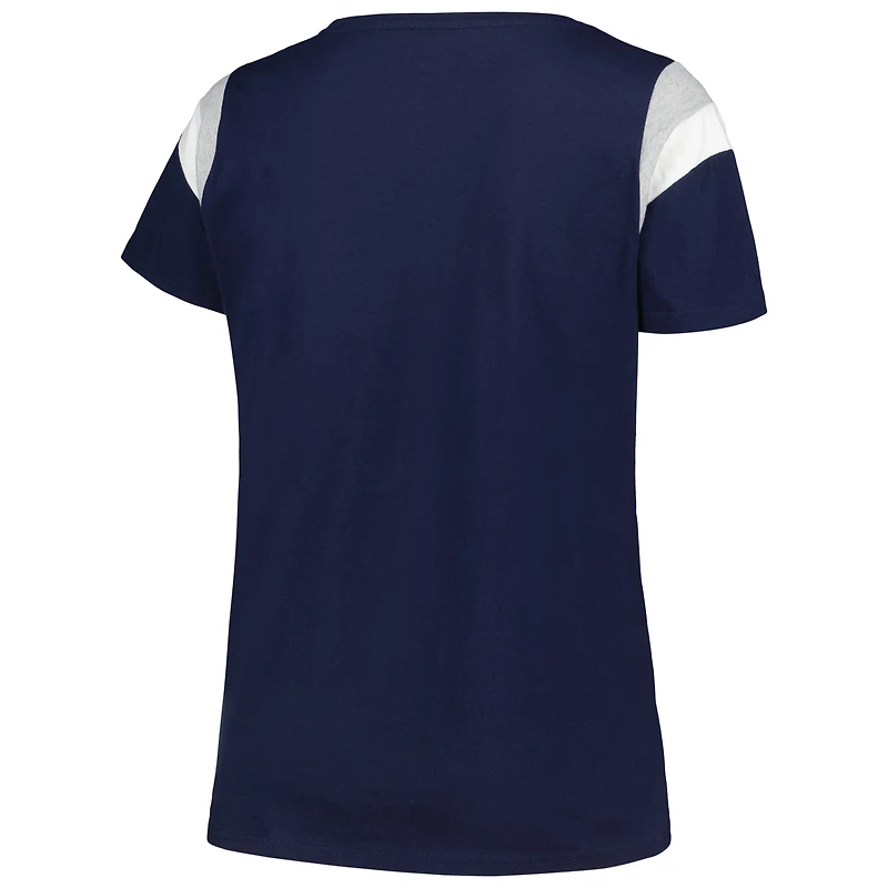 T-shirt à encolure dégagée grande taille Profile pour femmes, New York Yankees, bleu marine