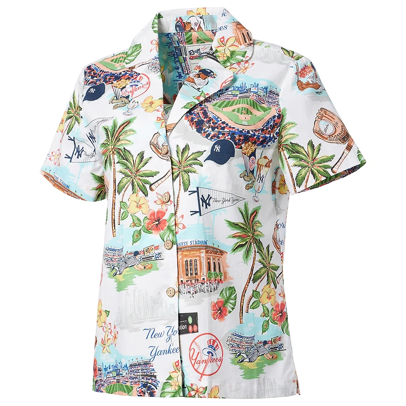 Chemise blanche boutonnée pour femme Reyn Spooner New York Yankees Scenic Camp