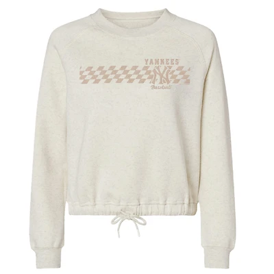 Sweat-shirt à carreaux ton sur doux comme un raisin pour femme, coloris naturel, des Yankees de New York
