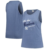 Women's Soft as a Grape Navy New York Yankees Plus Curvy High Neck Tri-Blend Tank Top