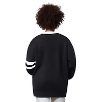 Women's Starter  Black New York Yankees Back Shot Button-Up Cardigan Sweater