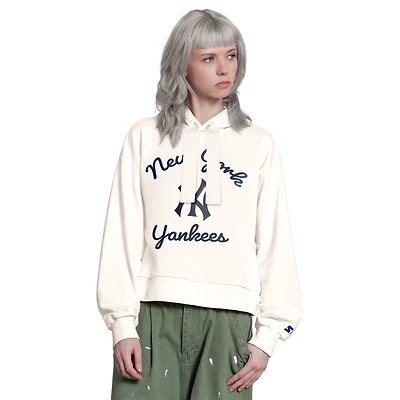 Sweat à capuche Starter Cream pour femme, modèle Baseline des Yankees de New York