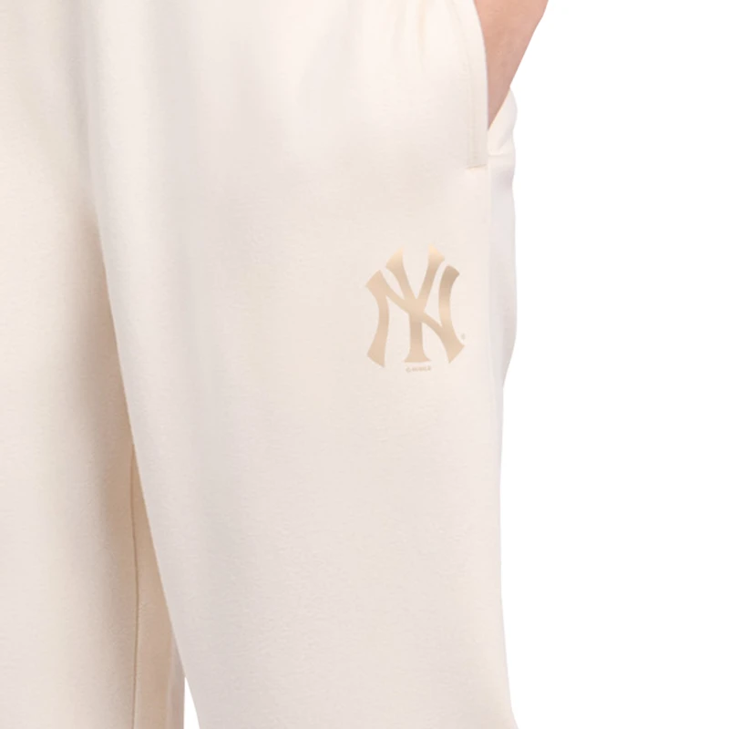 Women's Starter  Cream New York Yankees Pastel High Waisted Fleece Pants