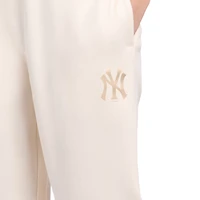 Women's Starter  Cream New York Yankees Pastel High Waisted Fleece Pants