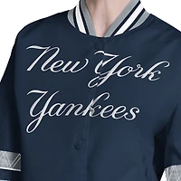 Women's Starter  Navy New York Yankees Interception Full-Snap Varsity Jacket