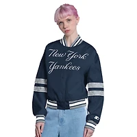 Women's Starter  Navy New York Yankees Interception Full-Snap Varsity Jacket