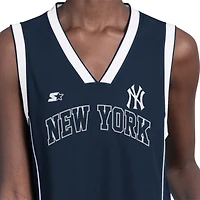 Women's Starter  Navy New York Yankees Line Up Sneaker Sleeveless Maxi Dress