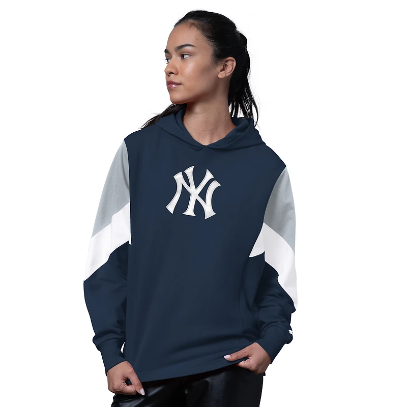 Women's Starter Navy New York Yankees Scrimmage Pullover Hoodie