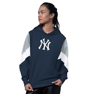 Women's Starter  Navy New York Yankees Scrimmage Pullover Hoodie
