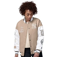 Women's Starter  Sand New York Yankees Free Ball Varsity Jacket
