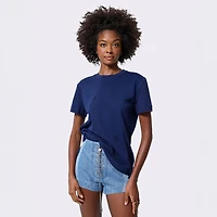 T-shirt Terez pour femme, bleu marine, logo New York Yankees Gems