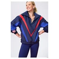 Pull zippé quart de tour Terez bleu marine New York Yankees Ripstop Chevron pour femme