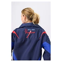 Pull zippé quart de tour Terez bleu marine New York Yankees Ripstop Chevron pour femme