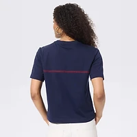 Women's Terez Navy New York Yankees Single Line Baseball Stitch T-Shirt