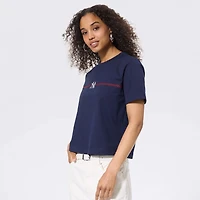 Women's Terez Navy New York Yankees Single Line Baseball Stitch T-Shirt