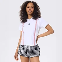 T-shirt bébé Terez blanc New York Yankees Baseball Stitch pour femme