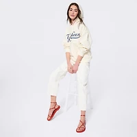 Women's Terez  White New York Yankees Swizzle Baseball Stitch Hoodie