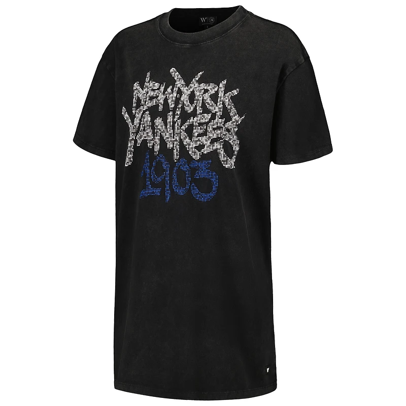 Robe t-shirt noire The Wild Collective New York Yankees pour femme