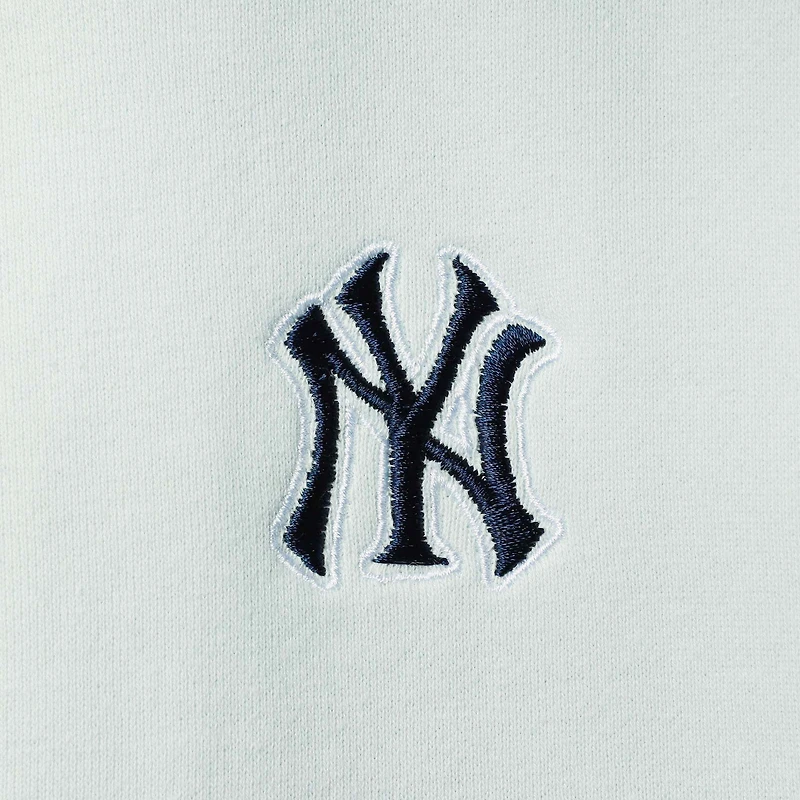 Women's The Wild Collective Light Blue New York Yankees Two-Hit Quarter-Zip Pullover Top