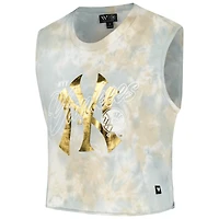 Women's The Wild Collective White New York Yankees Washed Muscle Tank Top