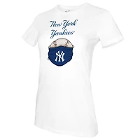 Women's Tiny Turnip White New York Yankees QuaranTeam T-Shirt