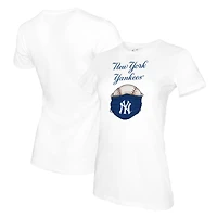 T-shirt blanc Tiny Turnip pour femmes, New York Yankees, Quarantaine