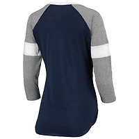 Women's Touch Navy/Gray New York Yankees Fan for Life Raglan V-Neck 3/4-Sleeve T-Shirt