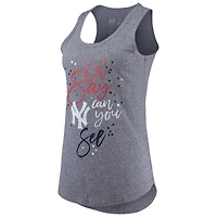 Women's Touch Navy New York Yankees Americana Tri-Blend Racerback Tank Top