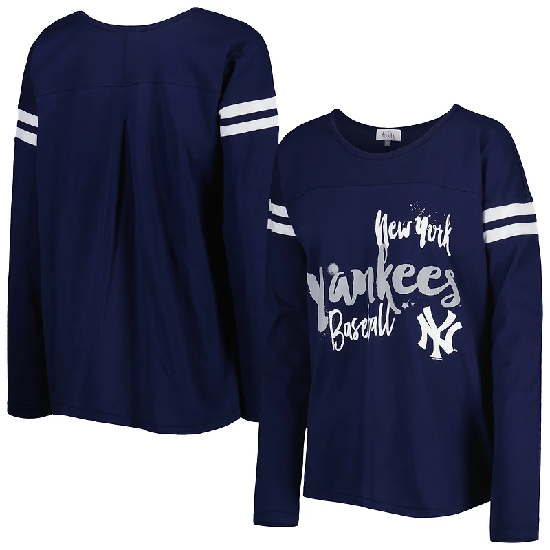 Women's Touch Navy New York Yankees Free Agent Long Sleeve T-Shirt