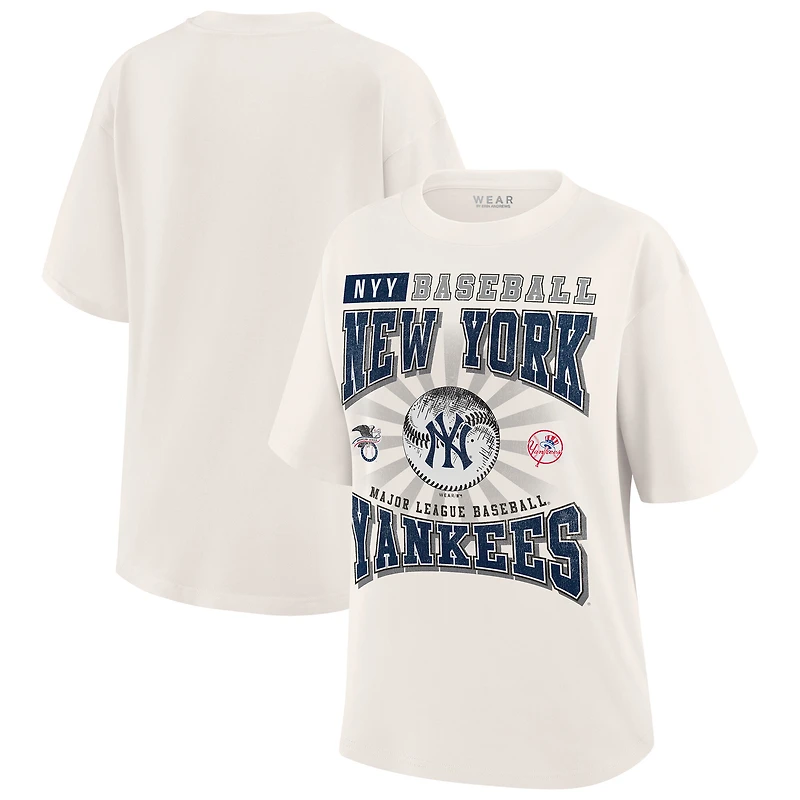 T-shirt boyfriend crème New York Yankees de la marque WEAR by Erin Andrews pour femme
