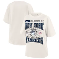 T-shirt boyfriend crème New York Yankees de la marque WEAR by Erin Andrews pour femme