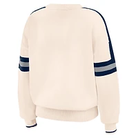 Pull rayé crème New York Yankees pour femme WEAR by Erin Andrews