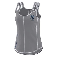 Women's WEAR by Erin Andrews Gray New York Yankees Contrast Stitch Tank Top